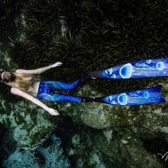 MERMAID PRINT LYCRA YOGA LEGGINGS - Picture 4 of 4